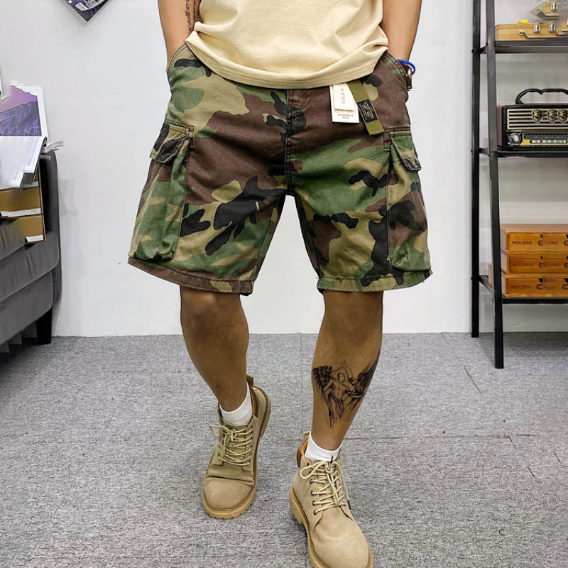 Hygosport Classic Camo Men's Japanese Multi-pocket Design Outdoor Shorts