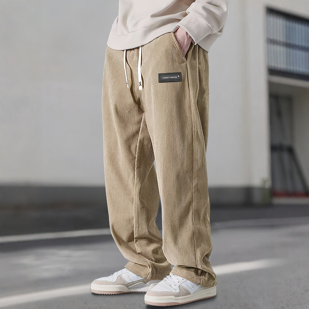 Men's Relaxed Fit Corduroy Drawstring Pants – Soft & Comfortable