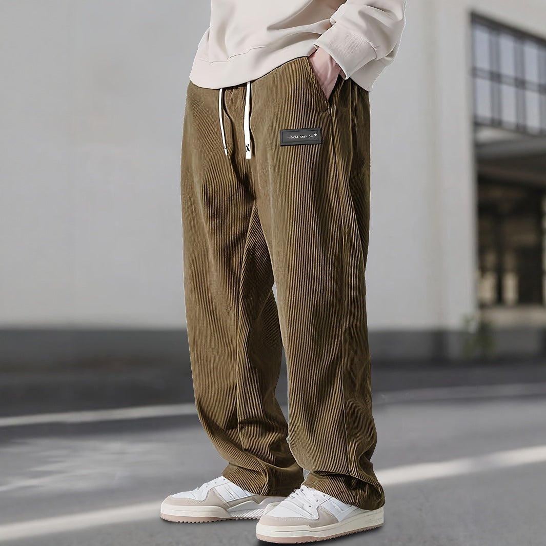 Men's Relaxed Fit Corduroy Drawstring Pants – Soft & Comfortable