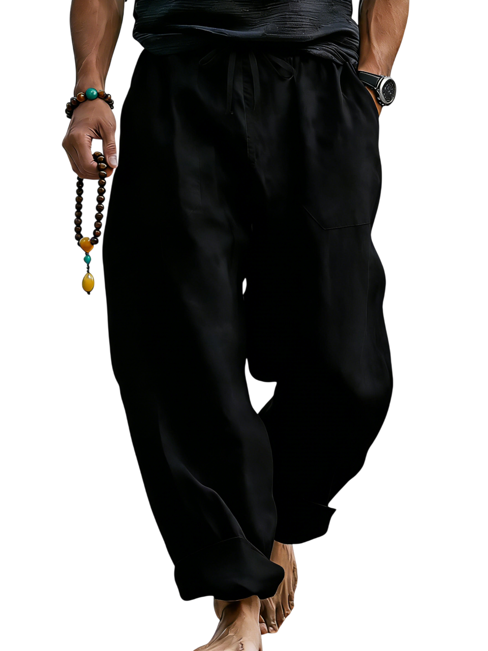 Men’s Linen Blend Loose Fit Pants