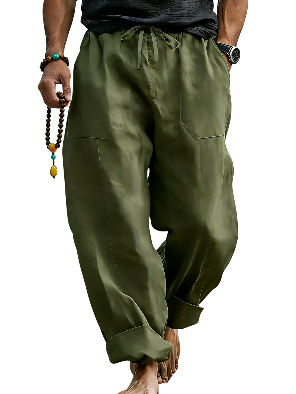 Men’s Linen Blend Loose Fit Pants