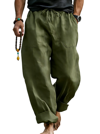 Men’s Linen Blend Loose Fit Pants