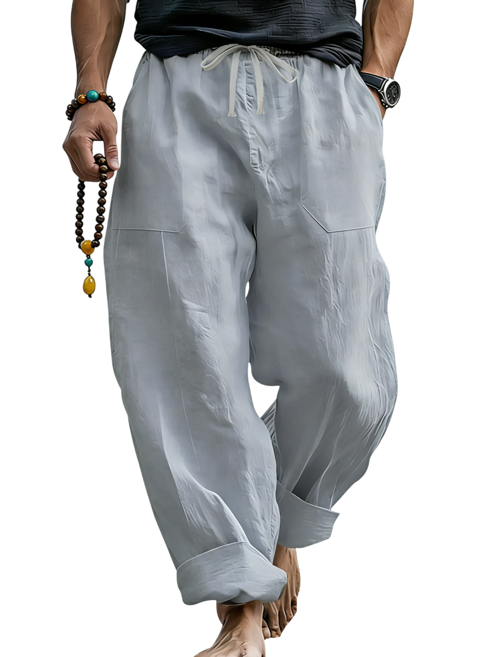 Men’s Linen Blend Loose Fit Pants