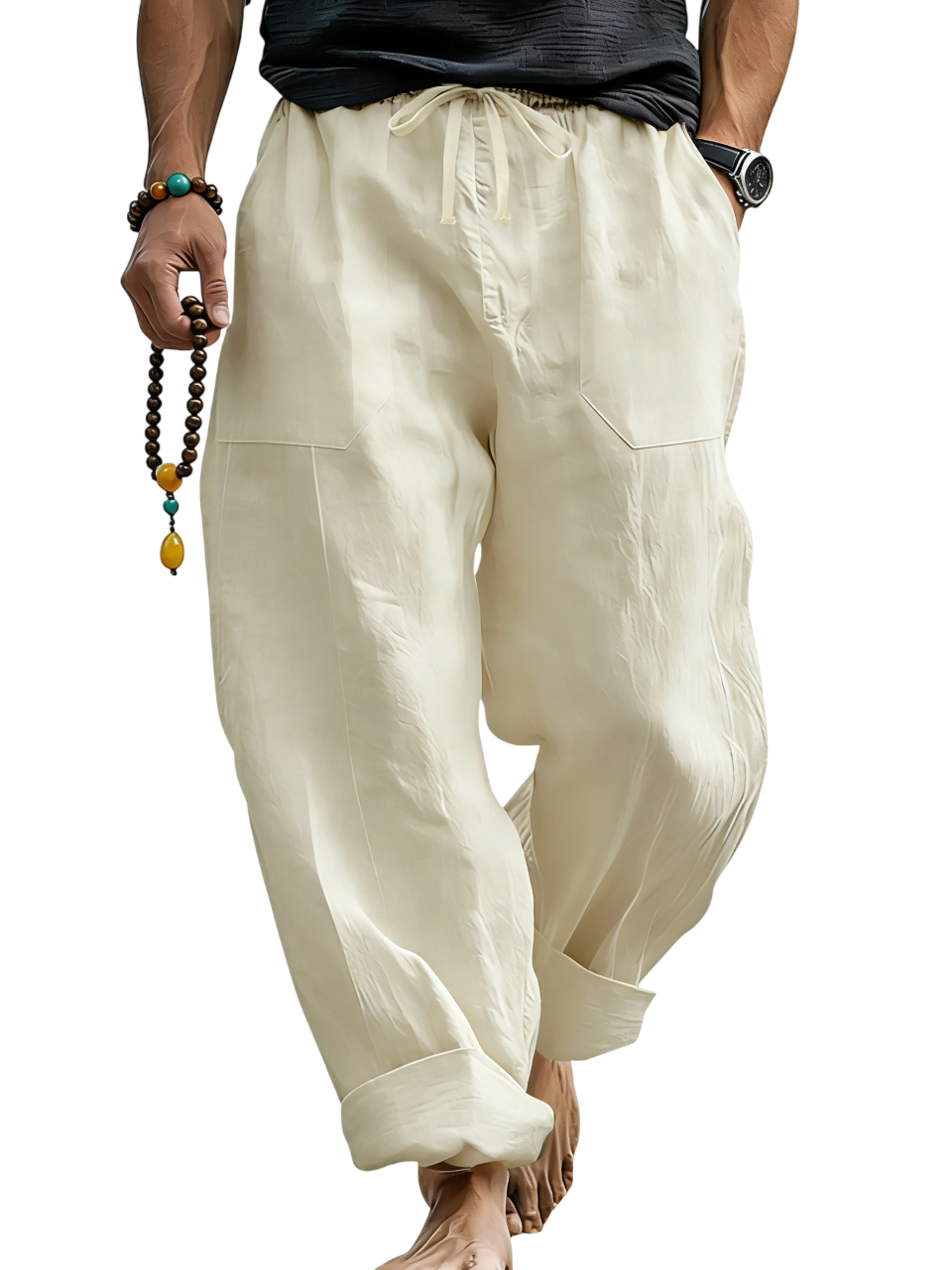 Men’s Linen Blend Loose Fit Pants