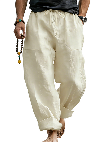 Men’s Linen Blend Loose Fit Pants