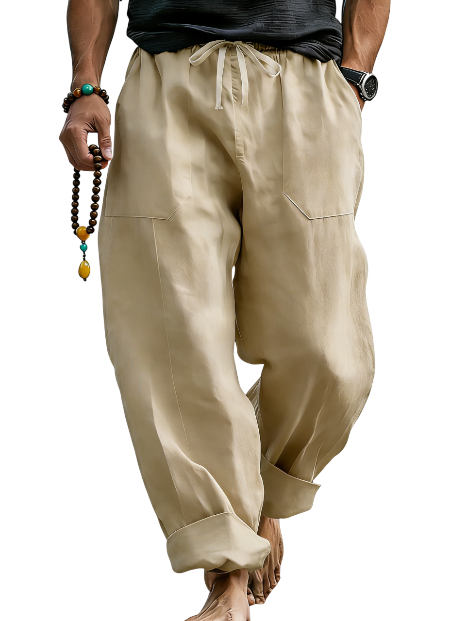 Men’s Linen Blend Loose Fit Pants