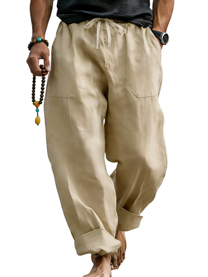 Men’s Linen Blend Loose Fit Pants