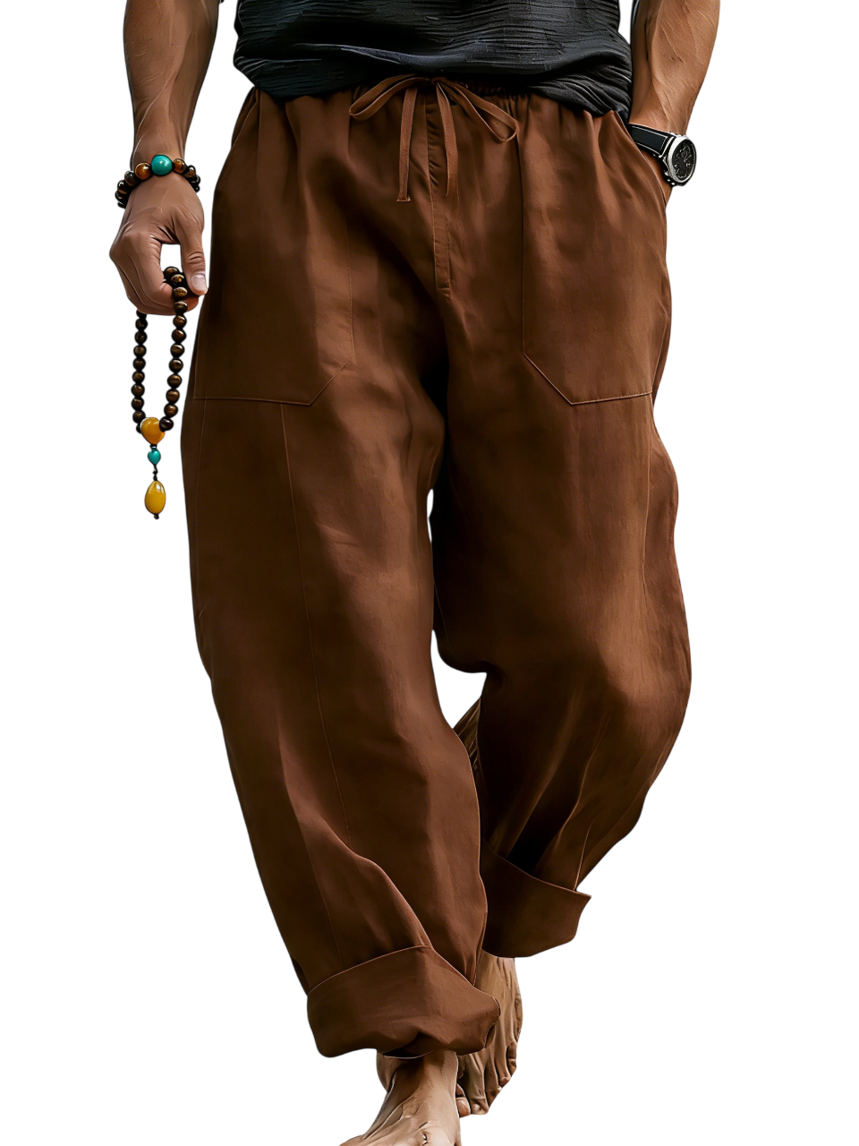 Men’s Linen Blend Loose Fit Pants