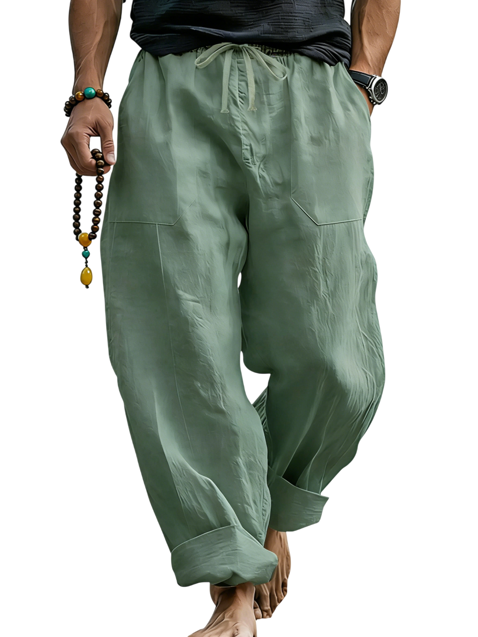 Men’s Linen Blend Loose Fit Pants