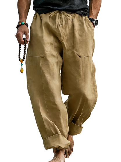 Men’s Linen Blend Loose Fit Pants