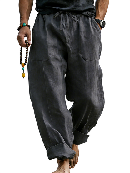 Men’s Linen Blend Loose Fit Pants