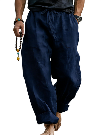 Men’s Linen Blend Loose Fit Pants