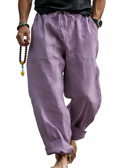 Men’s Linen Blend Loose Fit Pants