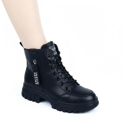 Women's Winter Fleece-Lined Platform Ankle Boots – Warm & Comfortable