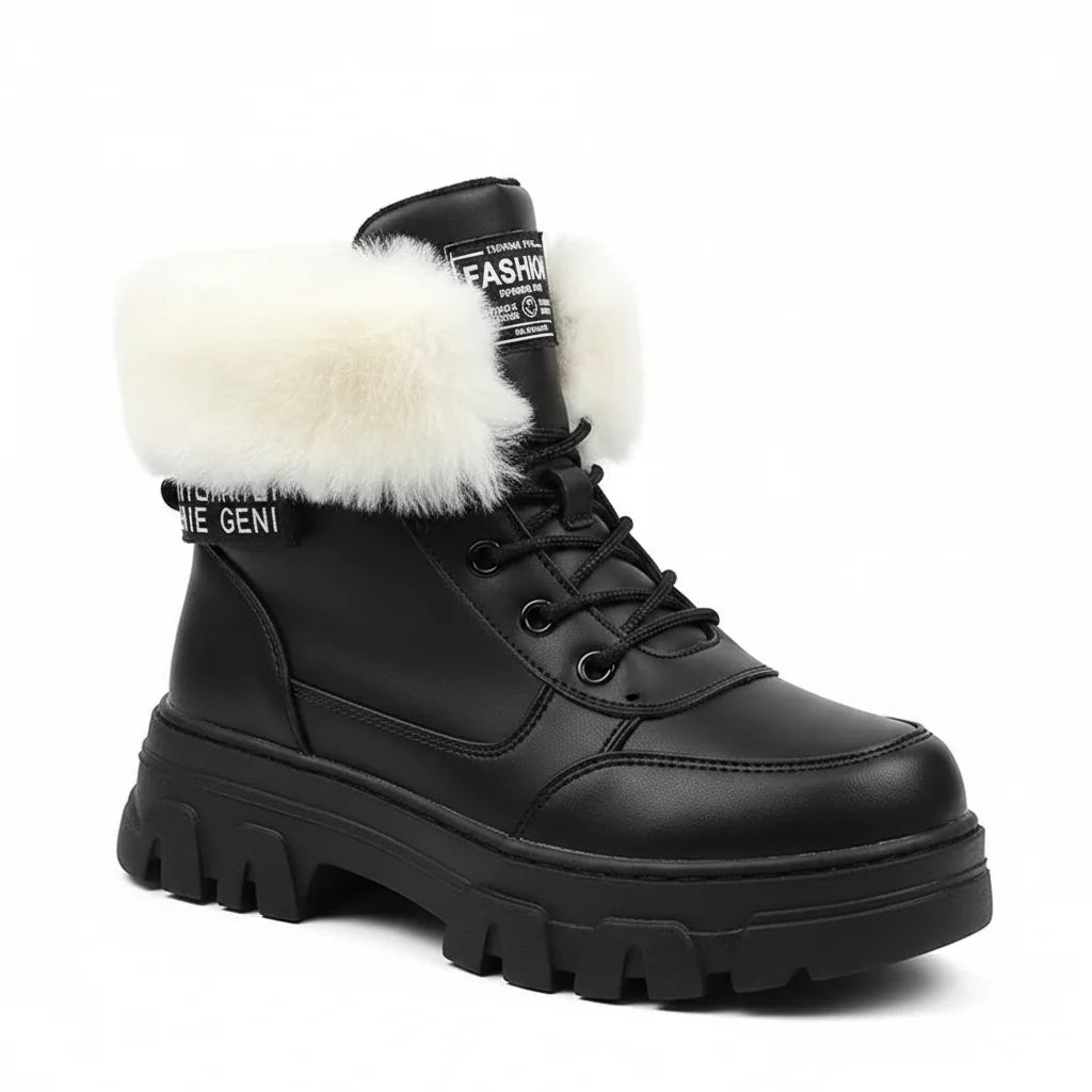 Women's Winter Fleece-Lined Platform Ankle Boots – Warm & Comfortable