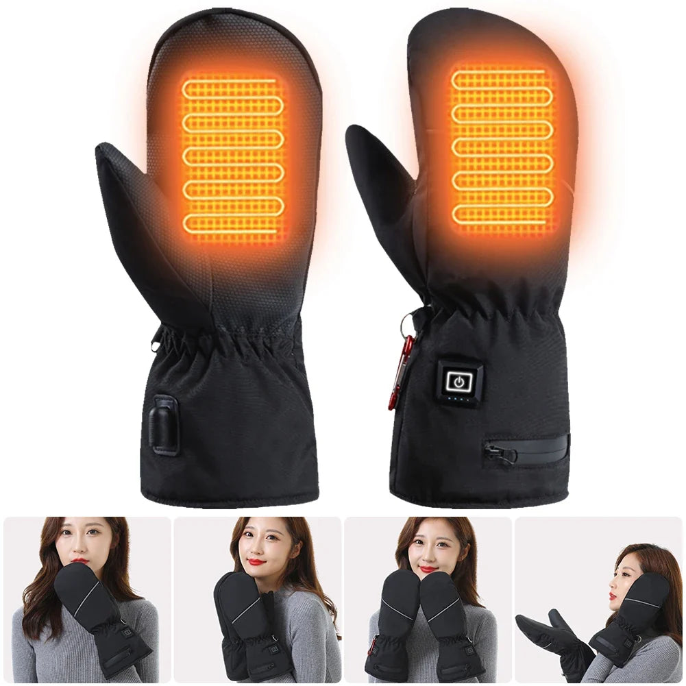 USB Heated Winter Gloves – Dual-Sided Heating | Waterproof & Anti-Slip