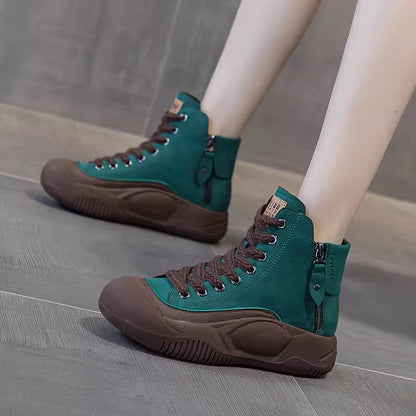 Hygo Women's Vintage Leather Comfort Ankle Boots