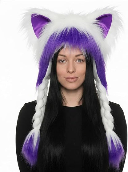 ⚡ Flash Sale – Fluffy Cat Ear Hat | Halloween & Christmas Cozy Plush Headwear