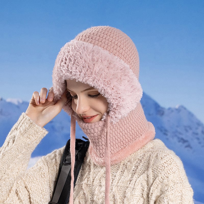🔥Women's Plush-Lined Knitted Hood & Neck Warmer