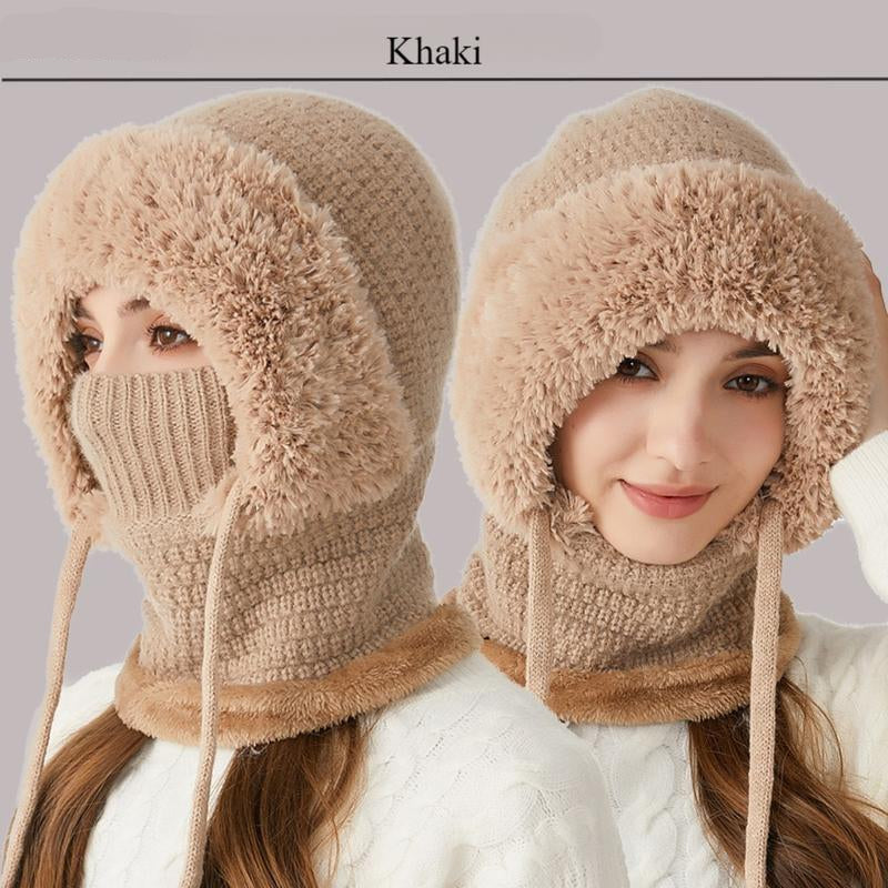 🔥Women's Plush-Lined Knitted Hood & Neck Warmer