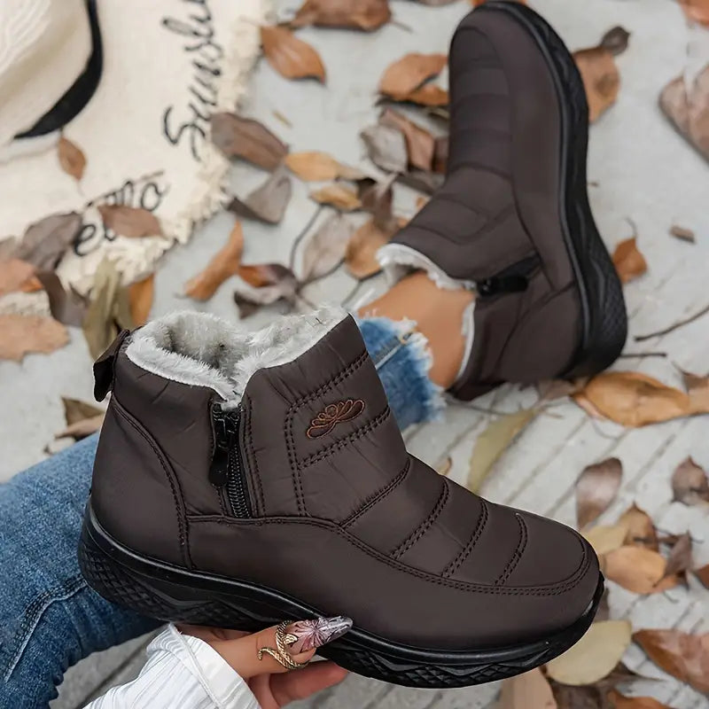 Women’s Insulated Snow Boots – Waterproof, Non-Slip & Fur Lined | Comfortable Warm Winter Shoes for Mature Women