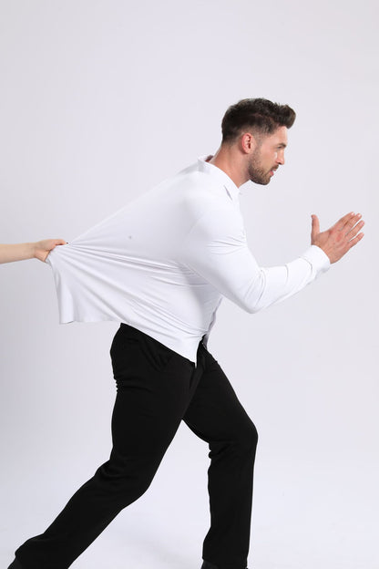 Men's Ice-Cool Silky-Smooth Wrinkle-Resistant Large-Size Shirt