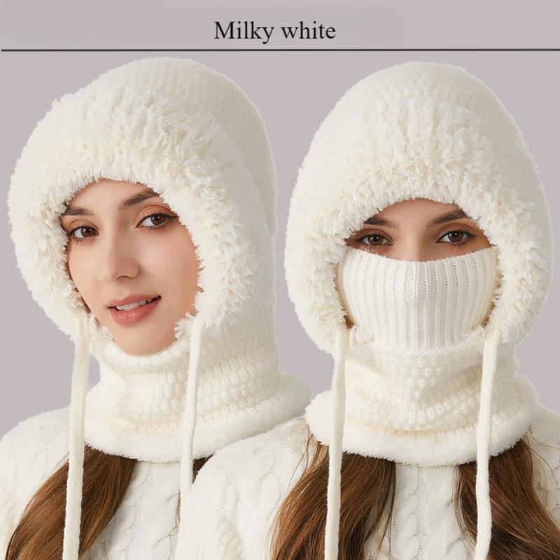 🔥Women's Plush-Lined Knitted Hood & Neck Warmer