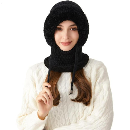 🔥Women's Plush-Lined Knitted Hood & Neck Warmer