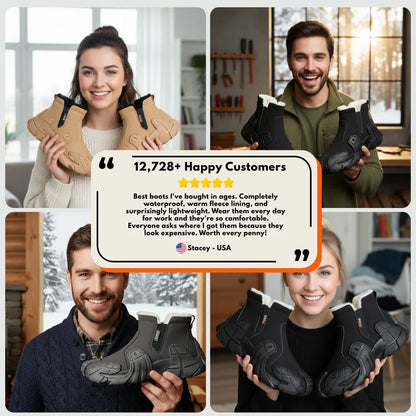 Hygo Unisex Waterproof Fleece-Lined Winter Boots with Arch Support